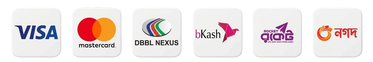 Supported payment methods: bKash, Nagad, Rocket